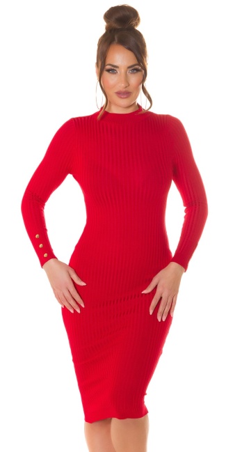 Knitdress with open back Red
